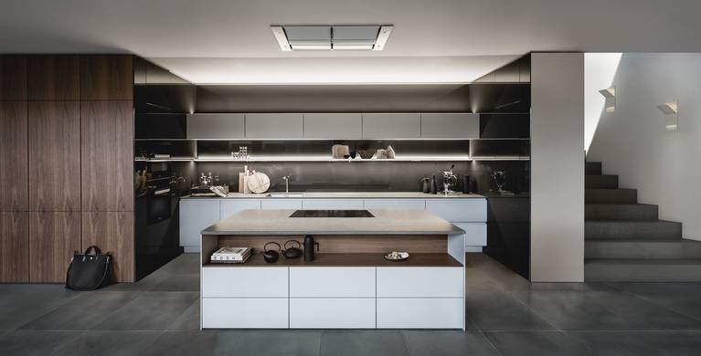 SieMatic Pure S2 SE in sterling grey matte and graphite grey with kitchen island